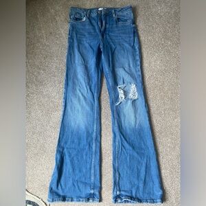 Forever 21 Ripped Flare Jeans